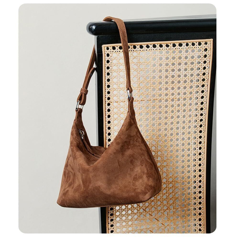 1838 Premium Suede Leather Crossbody Purses Small Shoulder Bag - Picture 3 of 6